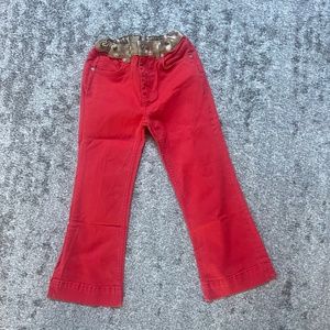 BURBERRY LONDON ORANGE RED DENIM JEANS GIRLS 10 YEAR
